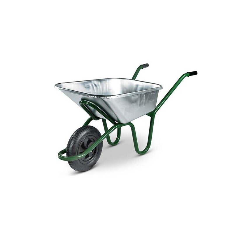 Invincible Wheelbarrow Galvanised 120L/175Kg Pneumatic Tyre