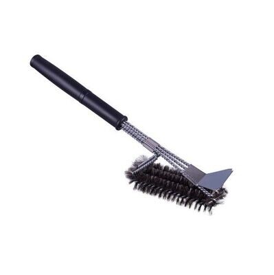 Long Handled BBQ Cleaning Brush with Stainless Steel Scraper