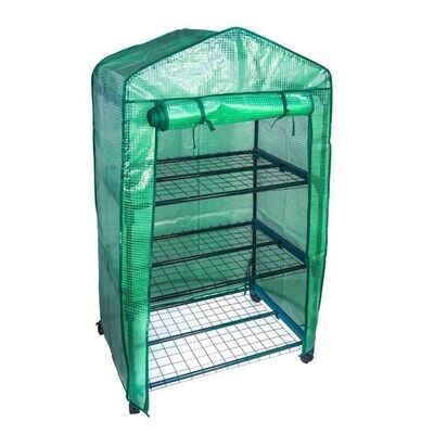 Mini Greenhouse with Shelves and PVC Cover (3 Tier)
