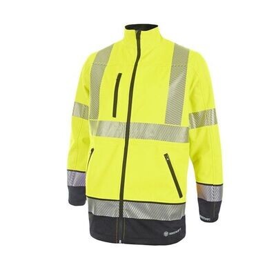 Hi Vis Two Tone Soft Shell Jacket (Various Colours & Sizes), Colour: Hi Vis Yellow