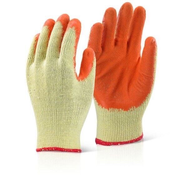 Economy Orange Latex Grip Glove (Pack of 12) (Various Sizes)