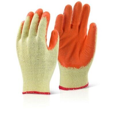 Economy Orange Latex Grip Glove (Pack of 12) (Various Sizes)