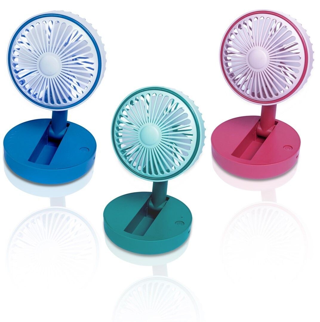 USB Rechargeable Desktop Fan with Adjustable Head (Various Colours)