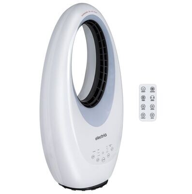 24 Inch Smart Quiet Bladeless Tower Fan and Heater with Mood Light