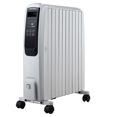 Portable 10 Fin Oil Filled Radiator (Various Colours), Colour: White