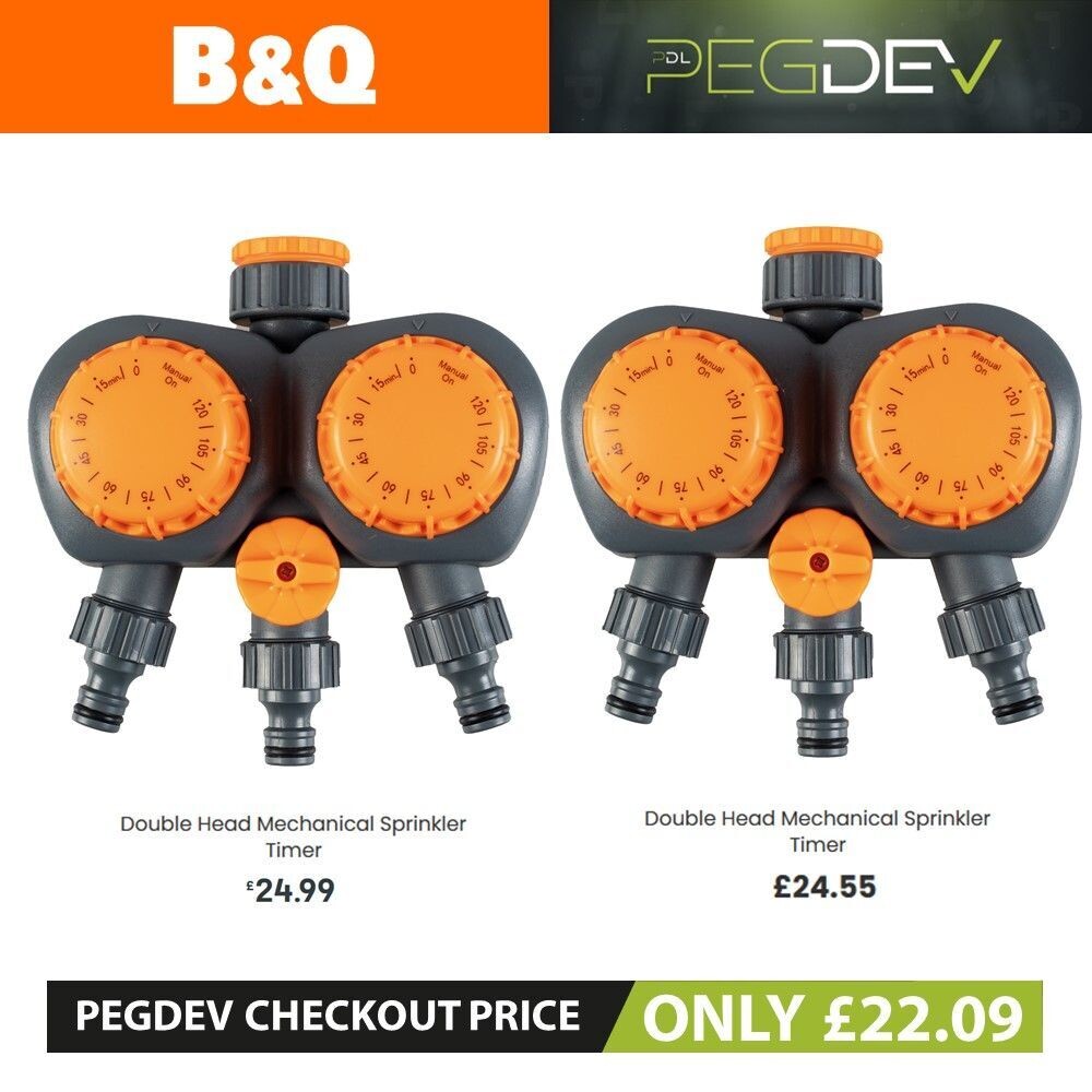 Double Head Mechanical Sprinkler Timer