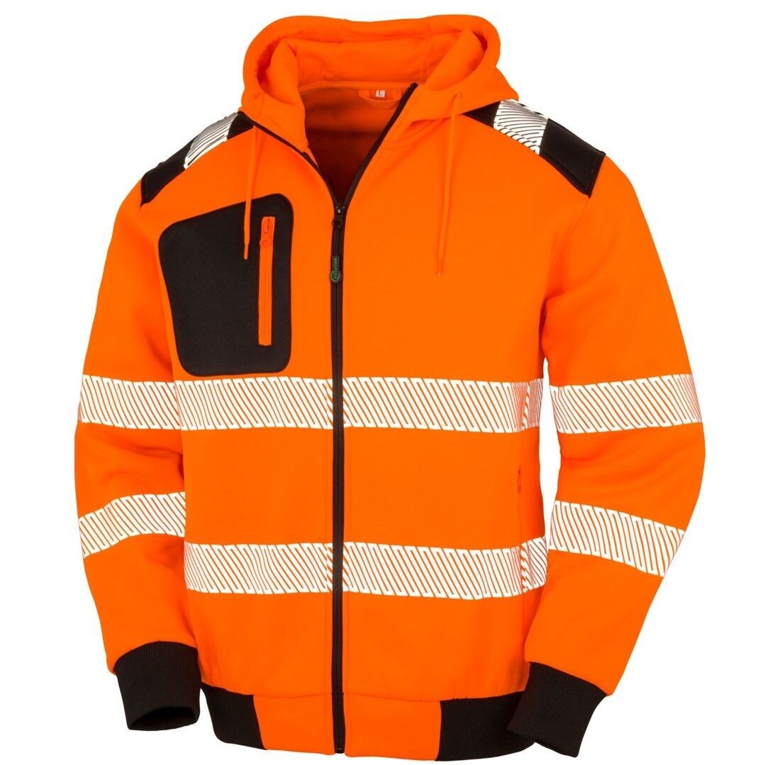 Recycled Zipped Safety Hoody (Various Colours & Sizes)