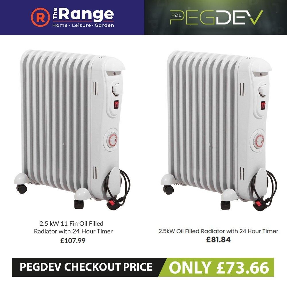 2.5kW Oil Filled Radiator with 24 Hour Timer