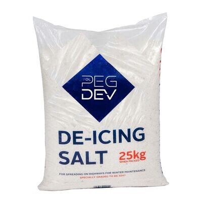 25kg Premium White De-Icing Rock Salt (Various Pack Sizes)