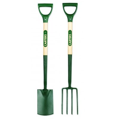 Ergonomic Steel Border Spade & Fork Set | Ash Ergo YD Handles