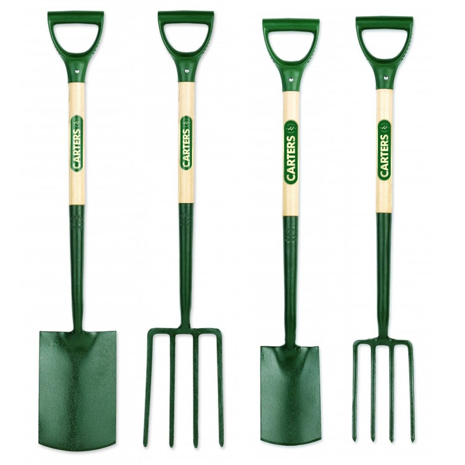 Ergonomic Steel Garden Tool Set - Garden Spade, Garden Fork, Border Spade, Border Fork Set