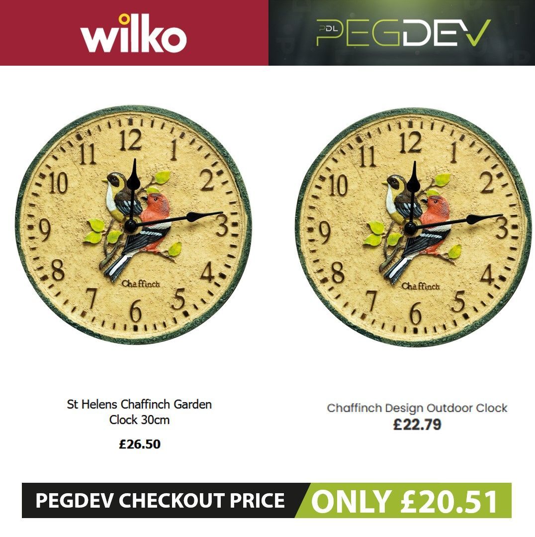 Chaffinch Design Outdoor Clock