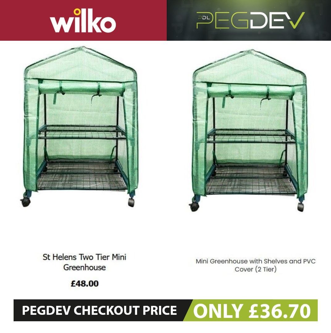 Mini Greenhouse with Shelves and PVC Cover (2 Tier)