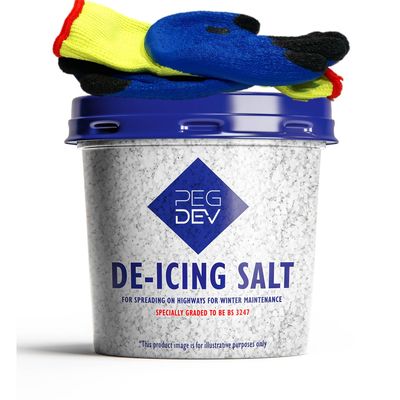 Premium White De-Icing Salt & Thermal Gloves - Rapid Snow & Ice Melting Formula - Non-Corrosive & Long-Lasting