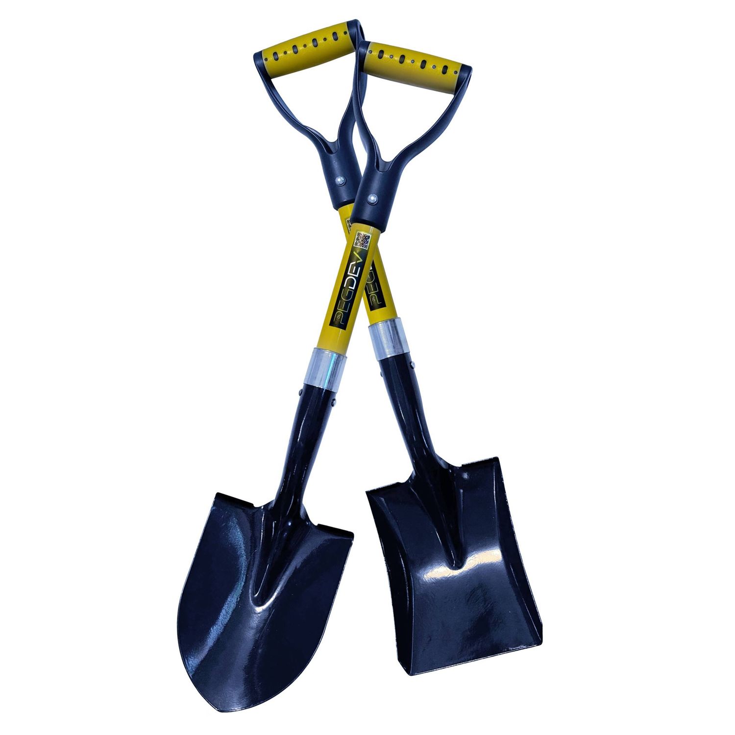 Winter Micro Shovel Set Includes Square & Round Mouth Shovels with Fibreglass Handles, Perfect for Snow Removal and Winter Emergencies