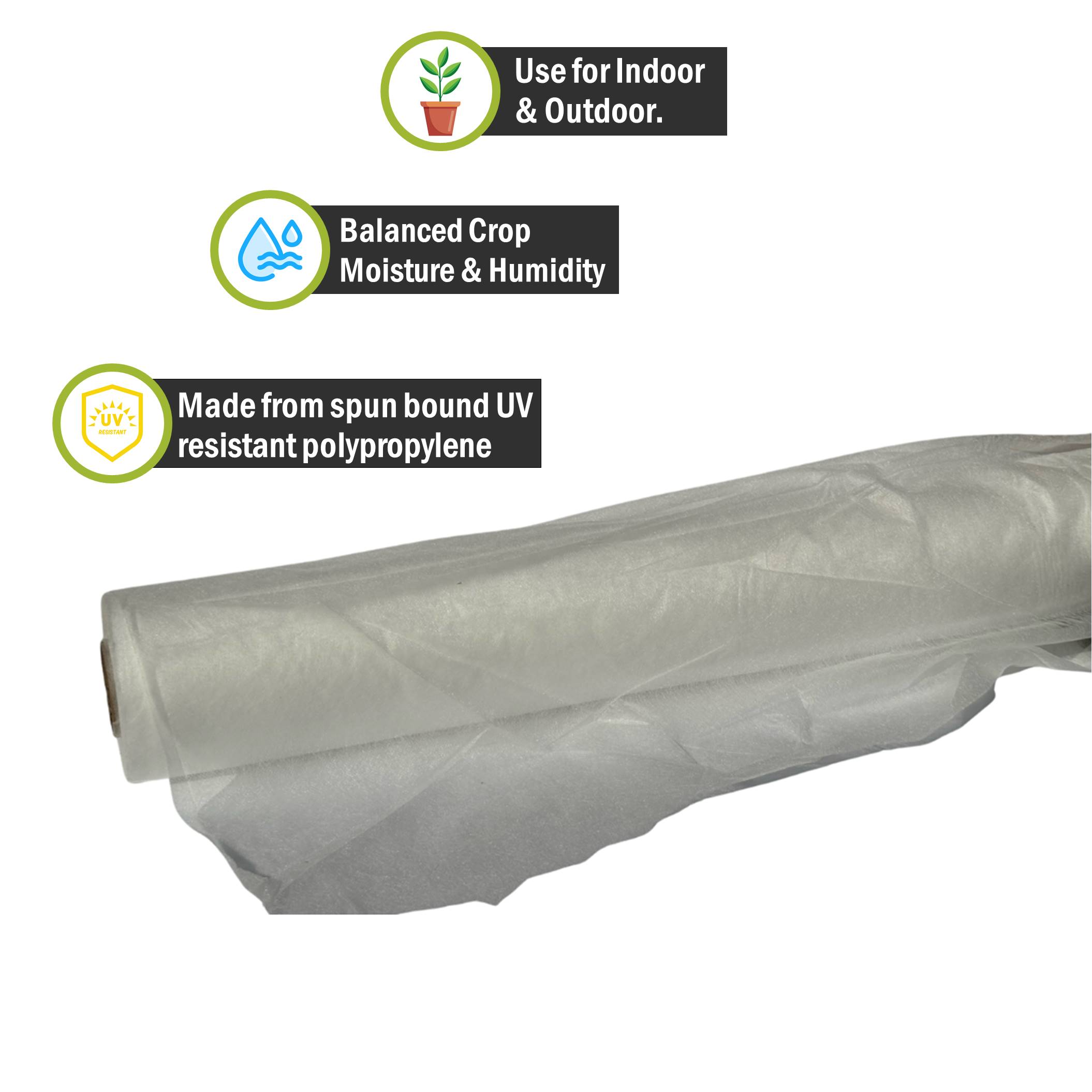 Frost Protection Fleece 1.5m Width 1.5m Width - All-Season Crop Cover for Indoor & Outdoor Use, UV Resistant, Protects from Frost & Wind Damage