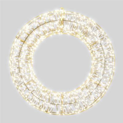 Christmas Pre Lit LED Wreath with Timer, 50x5cm, Warm White, 720 Micro LEDs, 5m Lead, Indoor/Outdoor