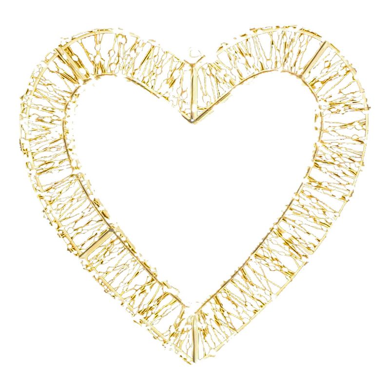Elegant Christmas Heart-Shaped Pre-Lit LED Decoration with 960 Warm White LEDs, 40cm, 5m Lead, Timer, White Wire Frame – Indoor & Outdoor Use