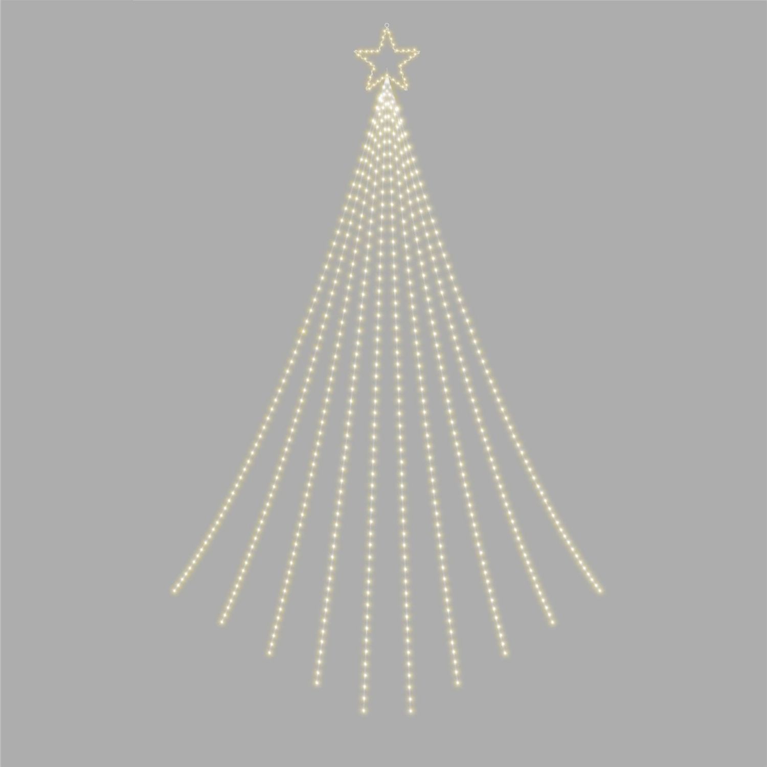Christmas Waterfall 2D Christmas Tree with 1010 Warm White LEDs, Star Top, Twinkle Effect, Timer, Indoor/Outdoor, Festive Decoration, 3.5m