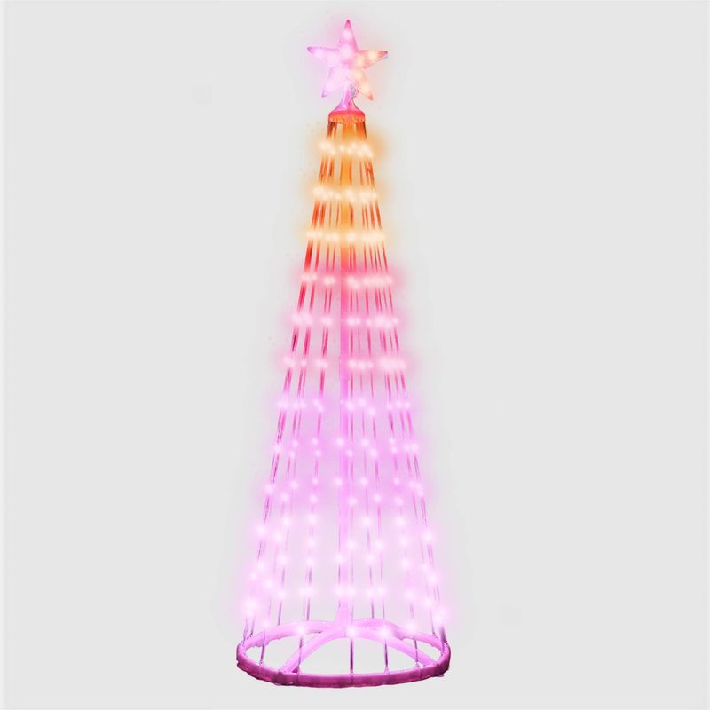 Christmas 3D RGB 202 LEDs 1.5m Smart Christmas Tree with Star Top, Remote Control and App, Indoor/Outdoor Use, USB Powered with 2m Lead