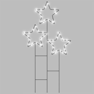 Christmas Pre Lit 3 Star Cluster with 30 Warm White Micro LEDs , Battery Timer, Outdoor Decoration, Sleek Black Frame, 50cm Lead Christmas Pre Lit 3 Star Cluster with 30 Warm White Micro LEDs , Battery Timer, Outdoor Decoration, Sleek Black Frame, 50cm Lead