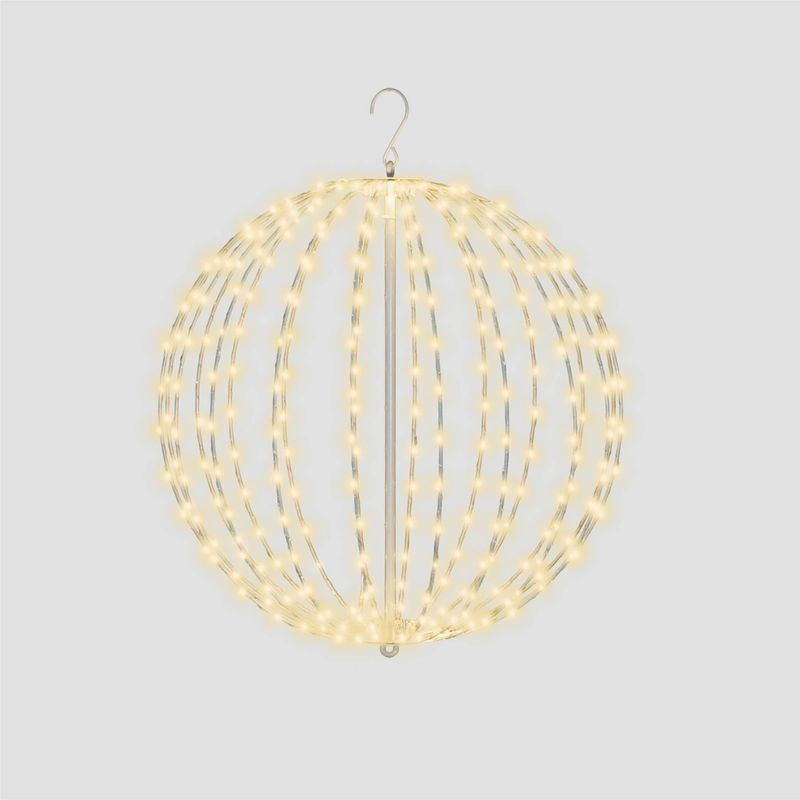 Enchanting Pre Lit 40cm LED Sphere with 256 Warm White Micro LEDs, 5m Lead, Timer Function, Perfect for Indoor & Outdoor Holiday Décor