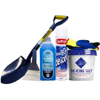 Deluxe Emergency Winter Car Kit – 28" Round Mouth Micro Shovel Included