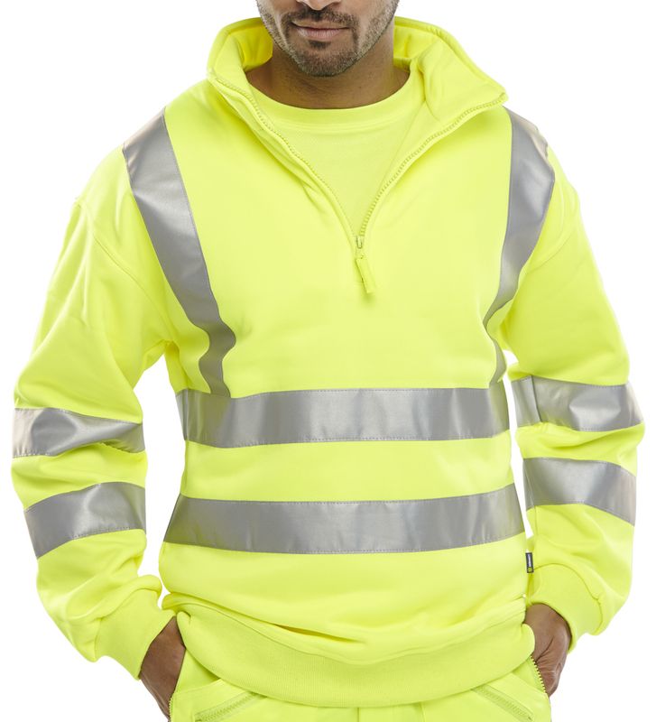 Essential Quarter Zip Sweatshirt Hi-Vis Jumper