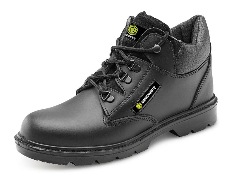 Leather Mid Cut Midsole Boot Black