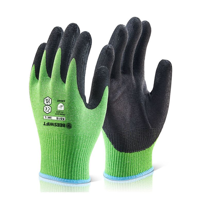 Kutstop Micro Foam Nitrile Green Cut Level 5 Gloves Green