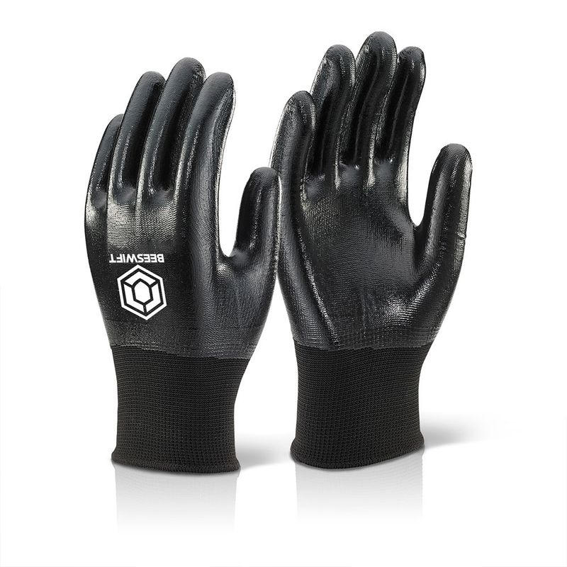 Nitrile Fully Coated Polyester Gloves Black