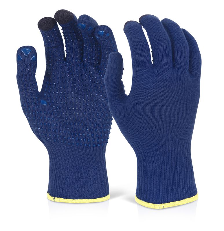 Touch Screen Knitted Gloves Blue (Pack of 10)