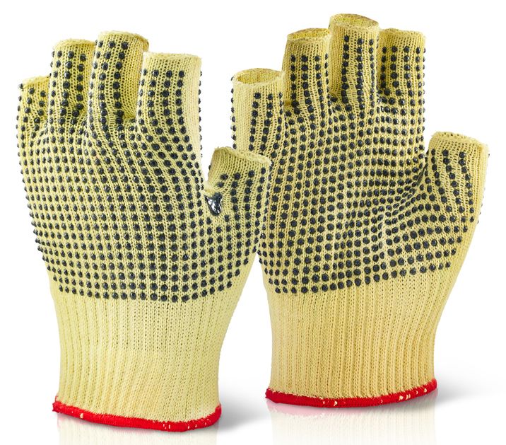 Reinforced Fingerless Dotted Gloves