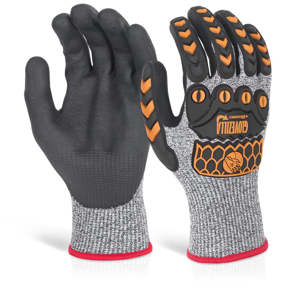 Glovezilla Nitrile Palm Coated Gloves Grey