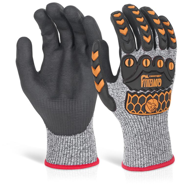 Glovezilla Nitrile Palm Coated Gloves Grey