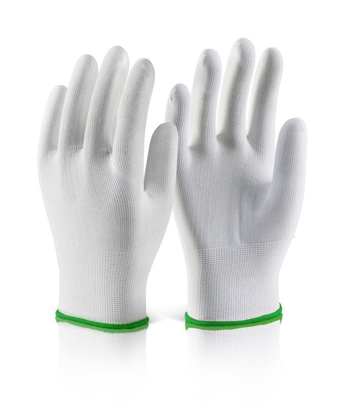 Polyester Knitted Liner Gloves White (Pack of 10)