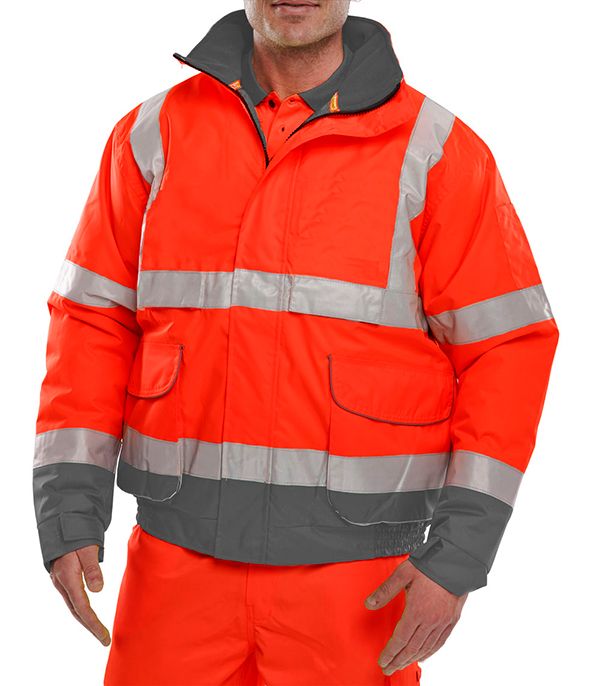 Two-Tone Hi-Vis Bomber Jacket Grey