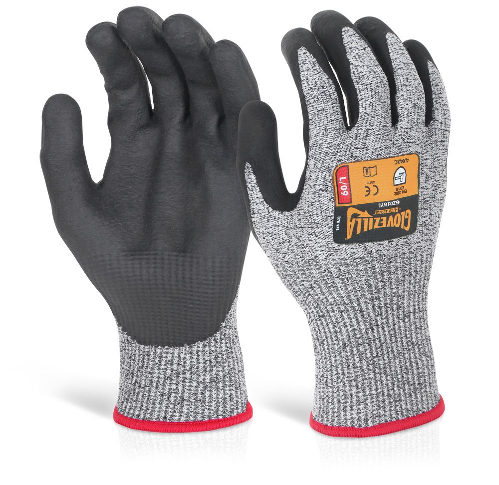 Glovezilla Nitrile Palm Coated Gloves Grey
