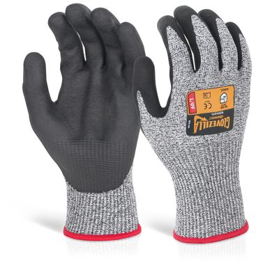 Glovezilla Nitrile Palm Coated Gloves Grey
