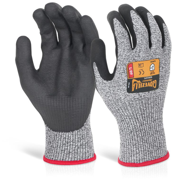 Glovezilla Nitrile Palm Coated Gloves Grey