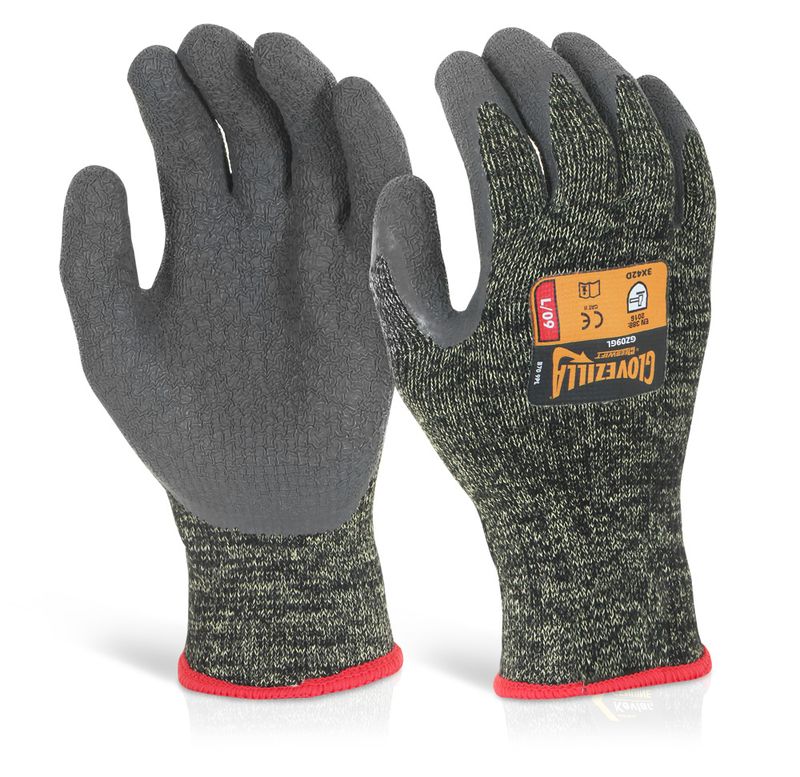 Glovezilla Latex Palm Coated Gloves Green