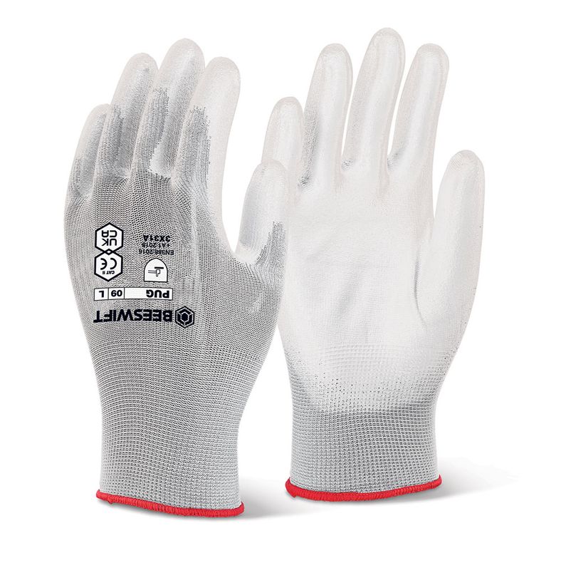 Pu Coated Gloves White