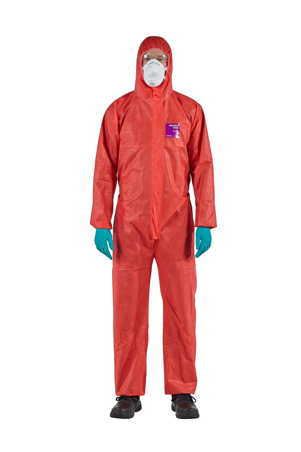 Ansell Alpha-Tec 1500 Disposable Coverall Type 5/6 Red