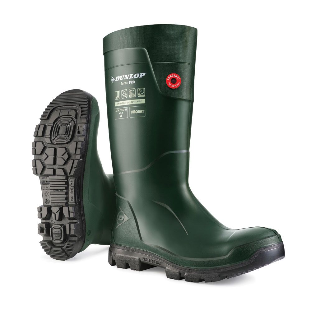 Purofort Terrapro Full Safety Wellington Boots Green