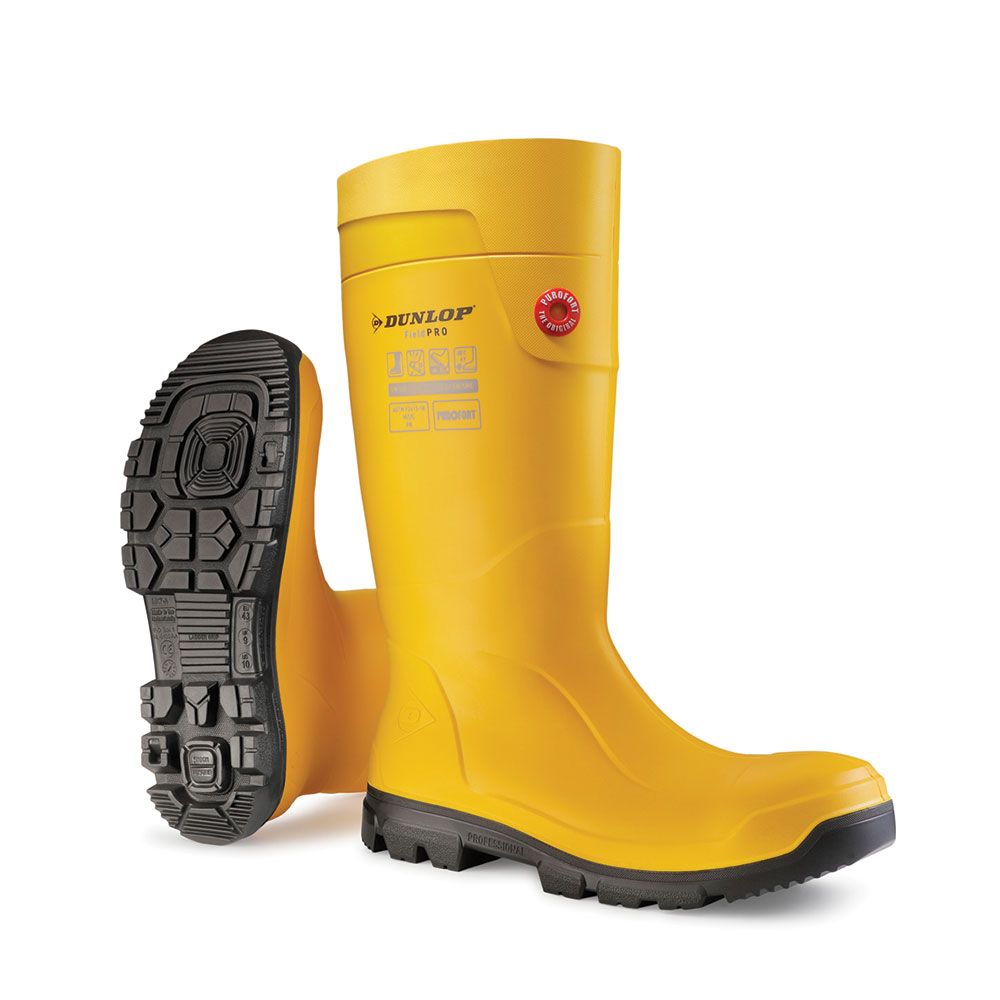 Dunlop Purofort Fieldpro Full Safety Wellington Yellow