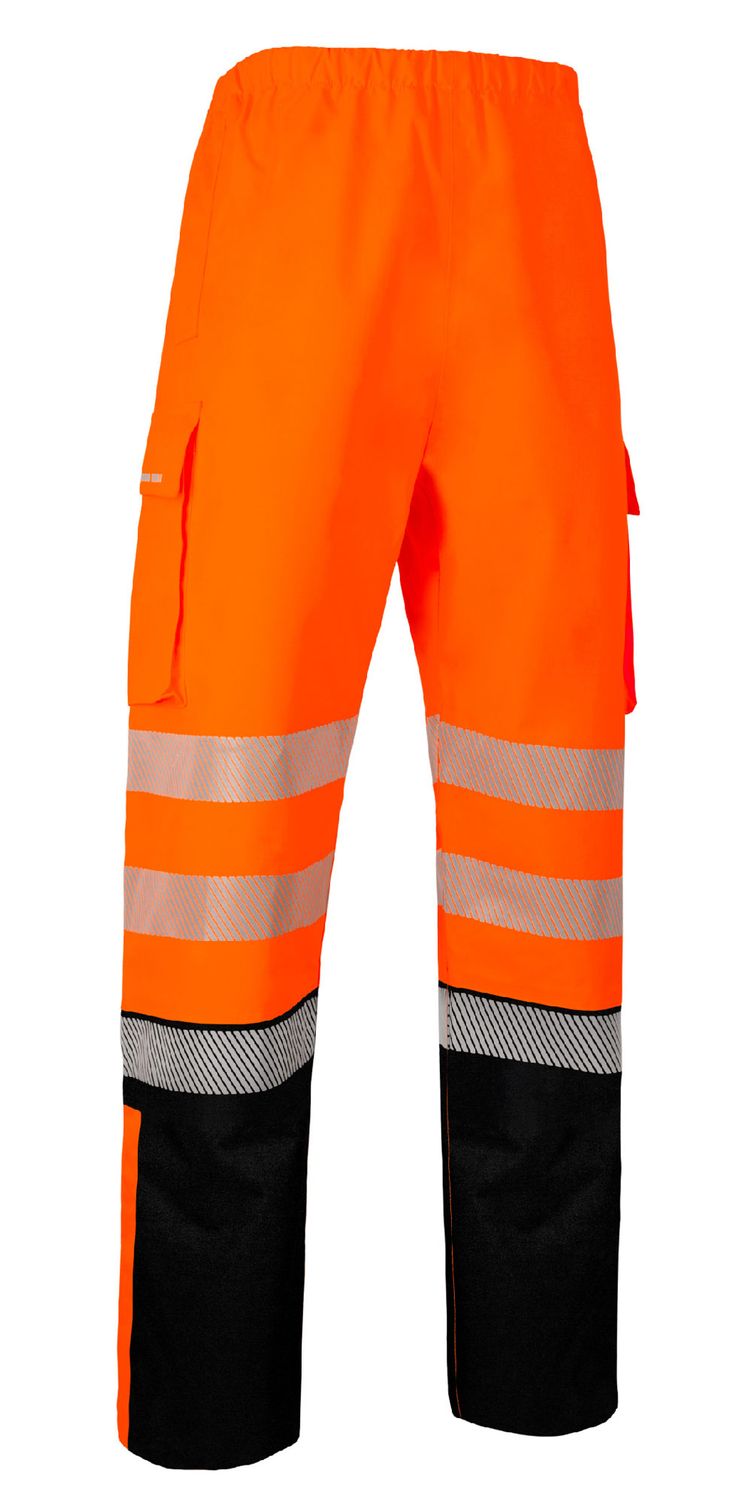 Deltic Hi-Vis Two-Tone Ripstop Breathable And Waterproof Rail Overtrouser Black