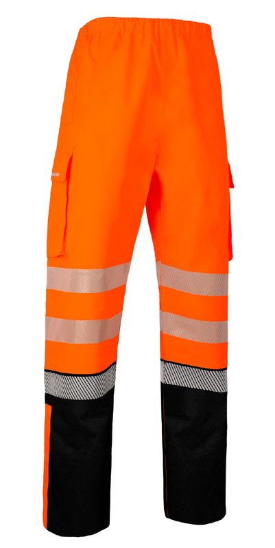Deltic Hi-Vis Two-Tone Ripstop Breathable And Waterproof Rail Overtrouser Black