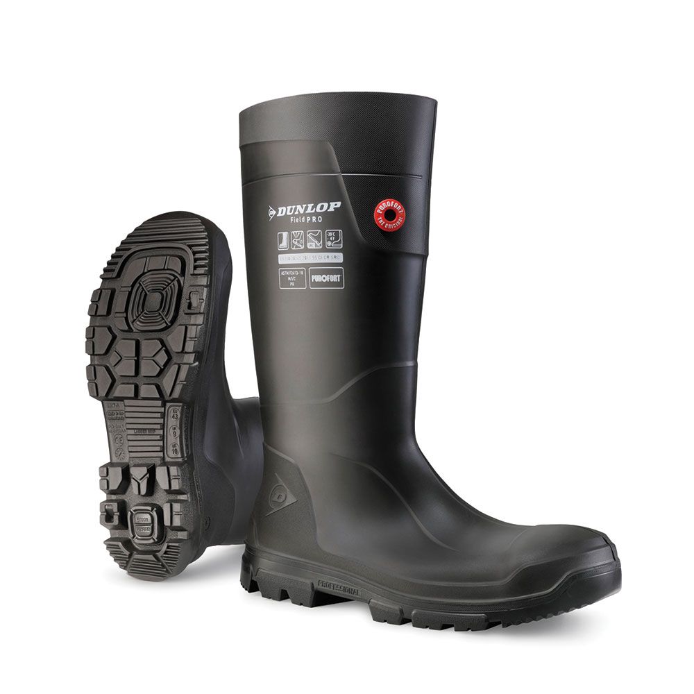 Dunlop Purofort Fieldpro Full Safety Wellington Black