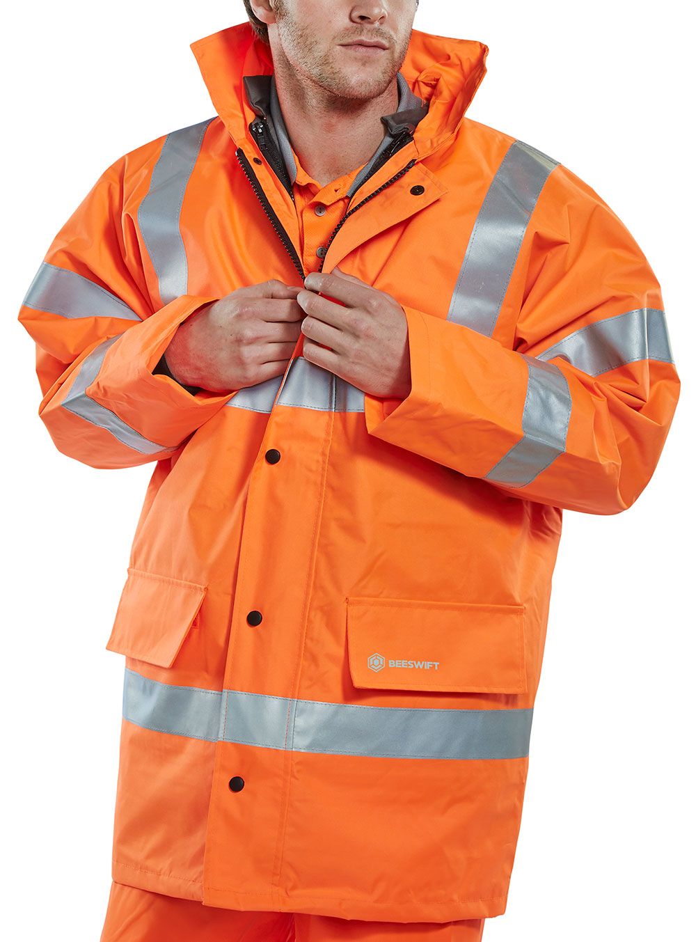 4 In 1 Hi-Vis Jacket And Bodywarmer Orange