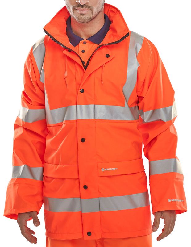 Hi-Vis PU Jacket Orange
